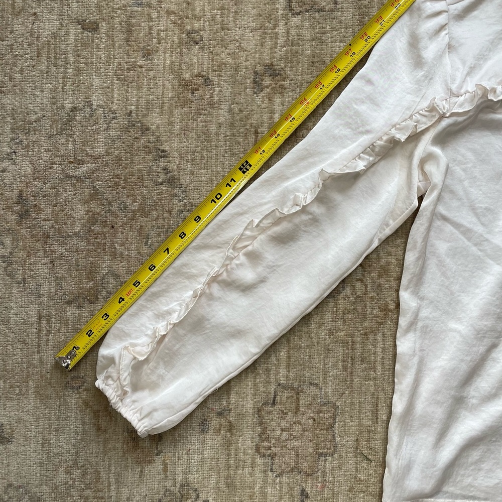 LOFT Cream Ruffle Blouse - Picture 7 of 7